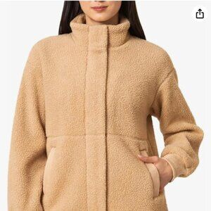 Mondetta Women's Fleece Sherpa Jacket Tan